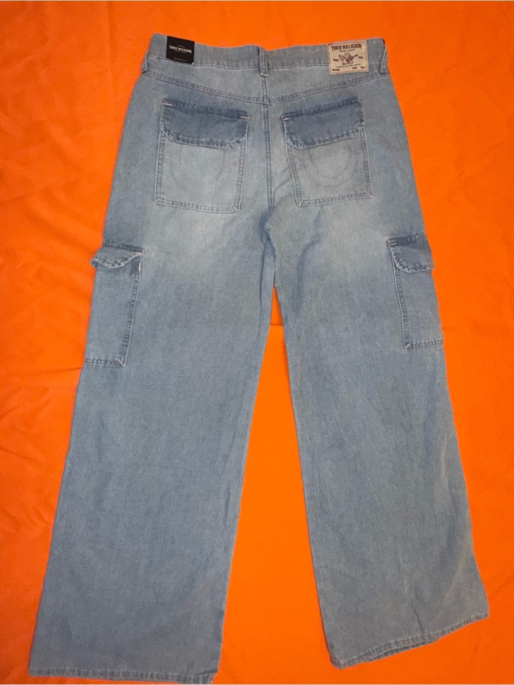True Religion Light Blue Denim Cargo Pants - Men's